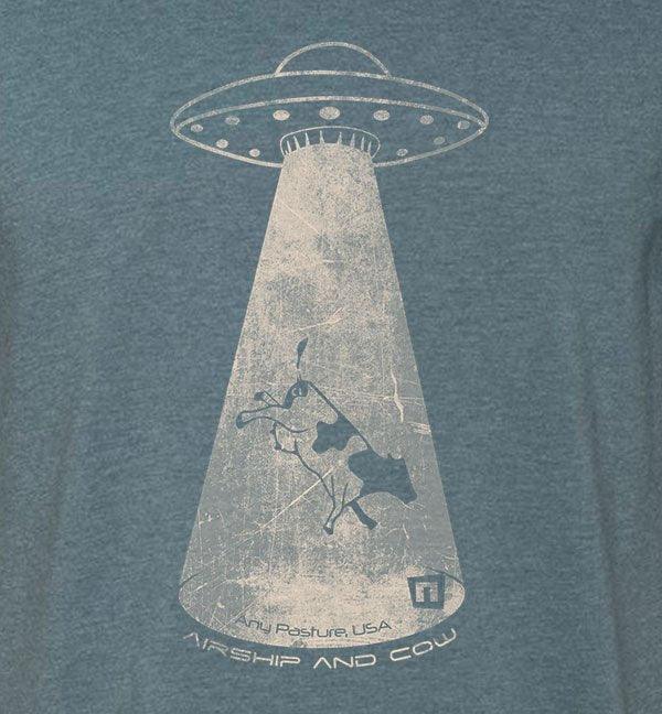 'Airship and Cow' UFO Tshirt - NOGGINHED