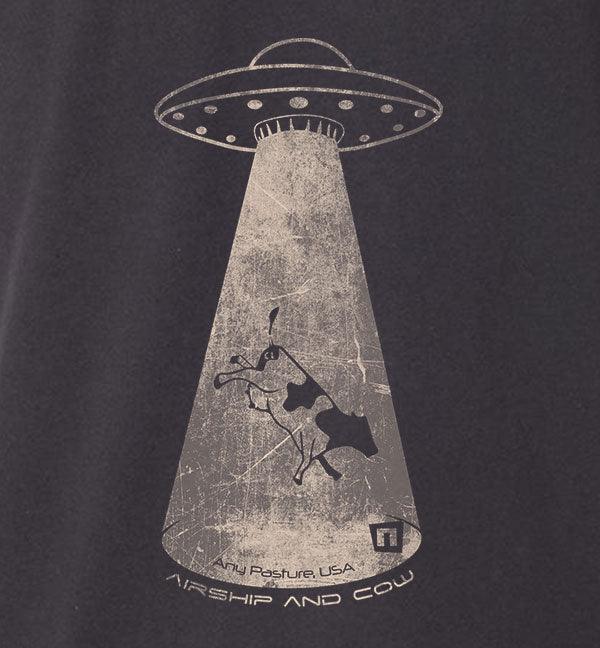 'Airship and Cow' UFO Tshirt - NOGGINHED