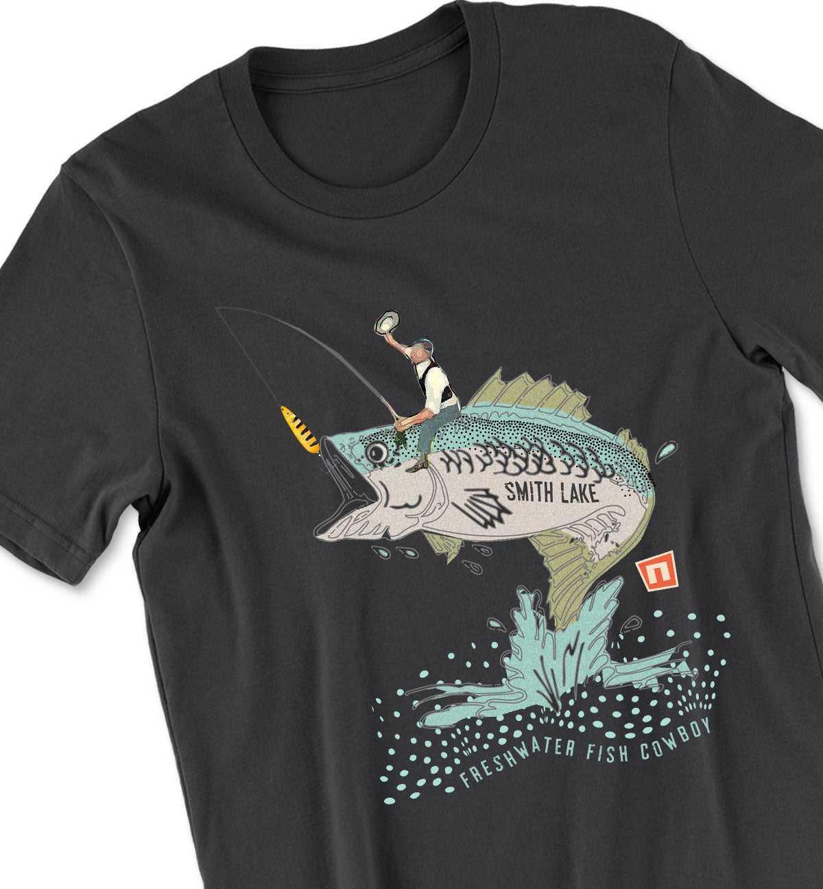 Freshwater Fish Cowboy - Smith Lake Tshirt - NOGGINHED