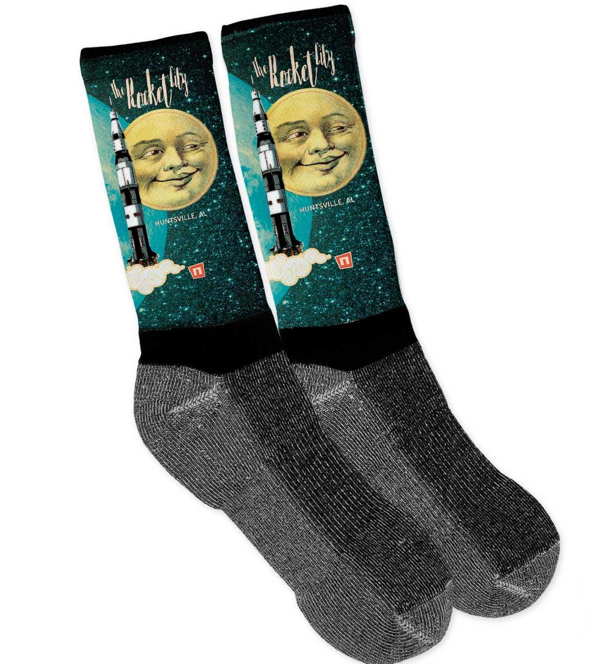 'Hello Moon' Saturn V Hiking Socks - NOGGINHED