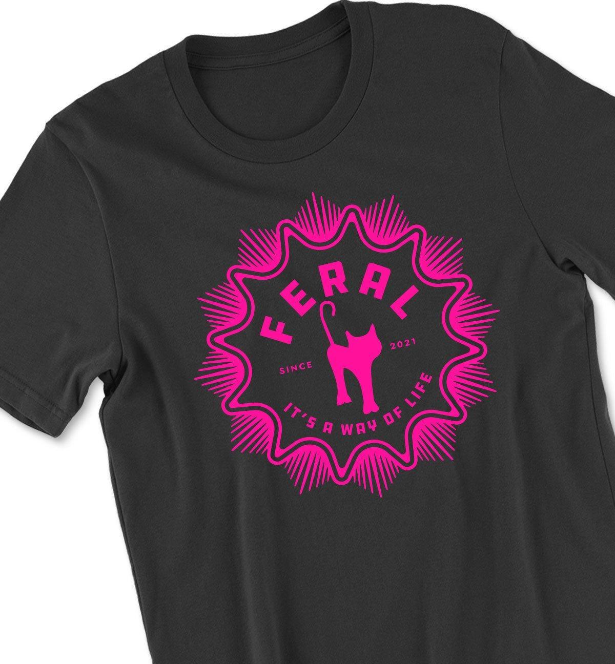 "Pink Starburst" - FERAL Tshirt - NOGGINHED